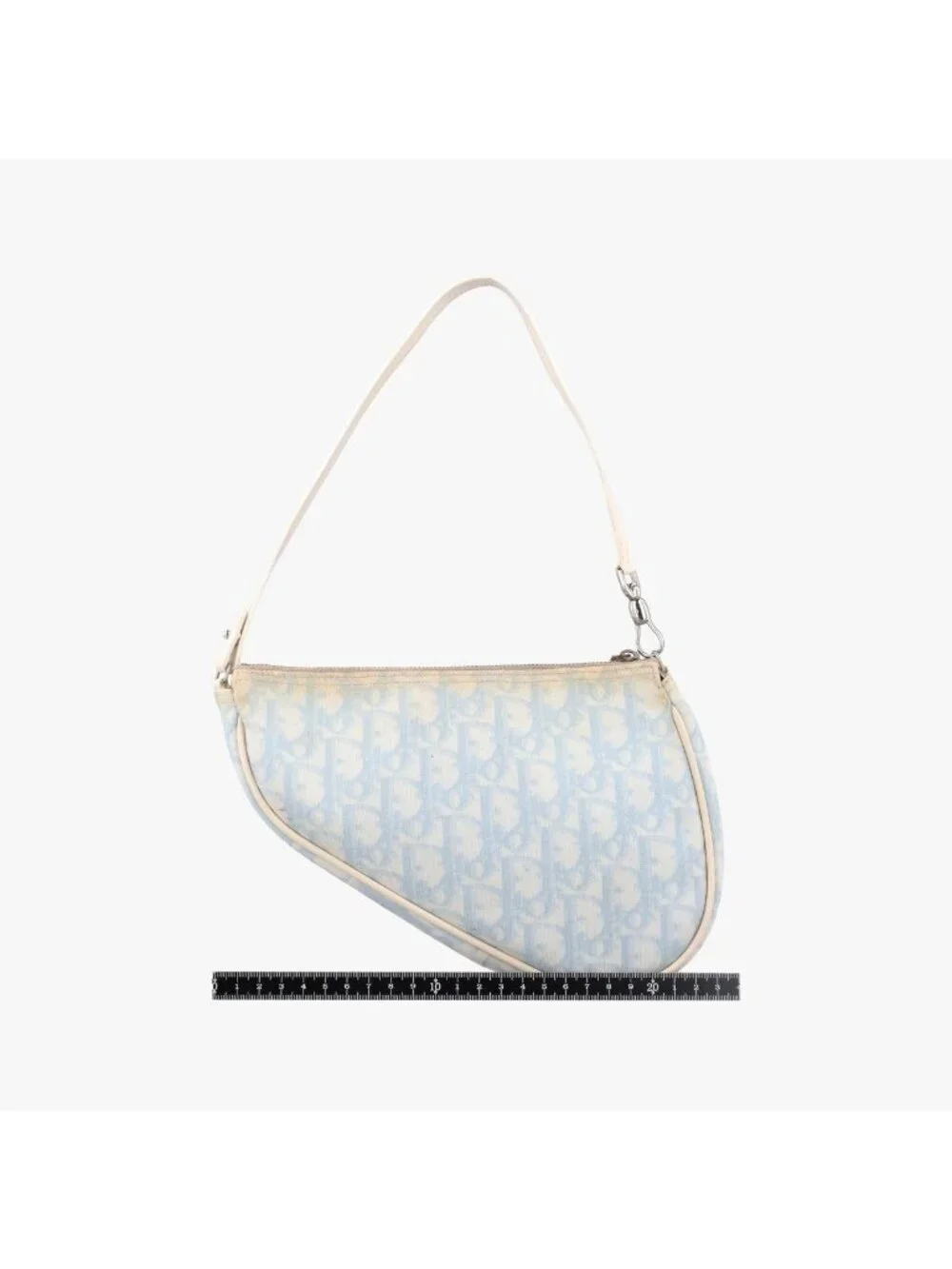 Dior Saddle Blue Canvas Leather Shoulder Bag